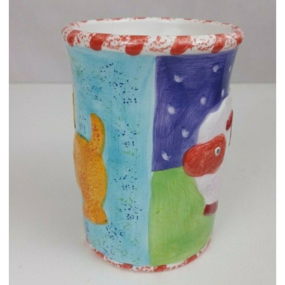 Vintage 2000 Lotus 3D Farm Animals Coffee Cup Mup Puppy Sheep - Picture 2 of 6